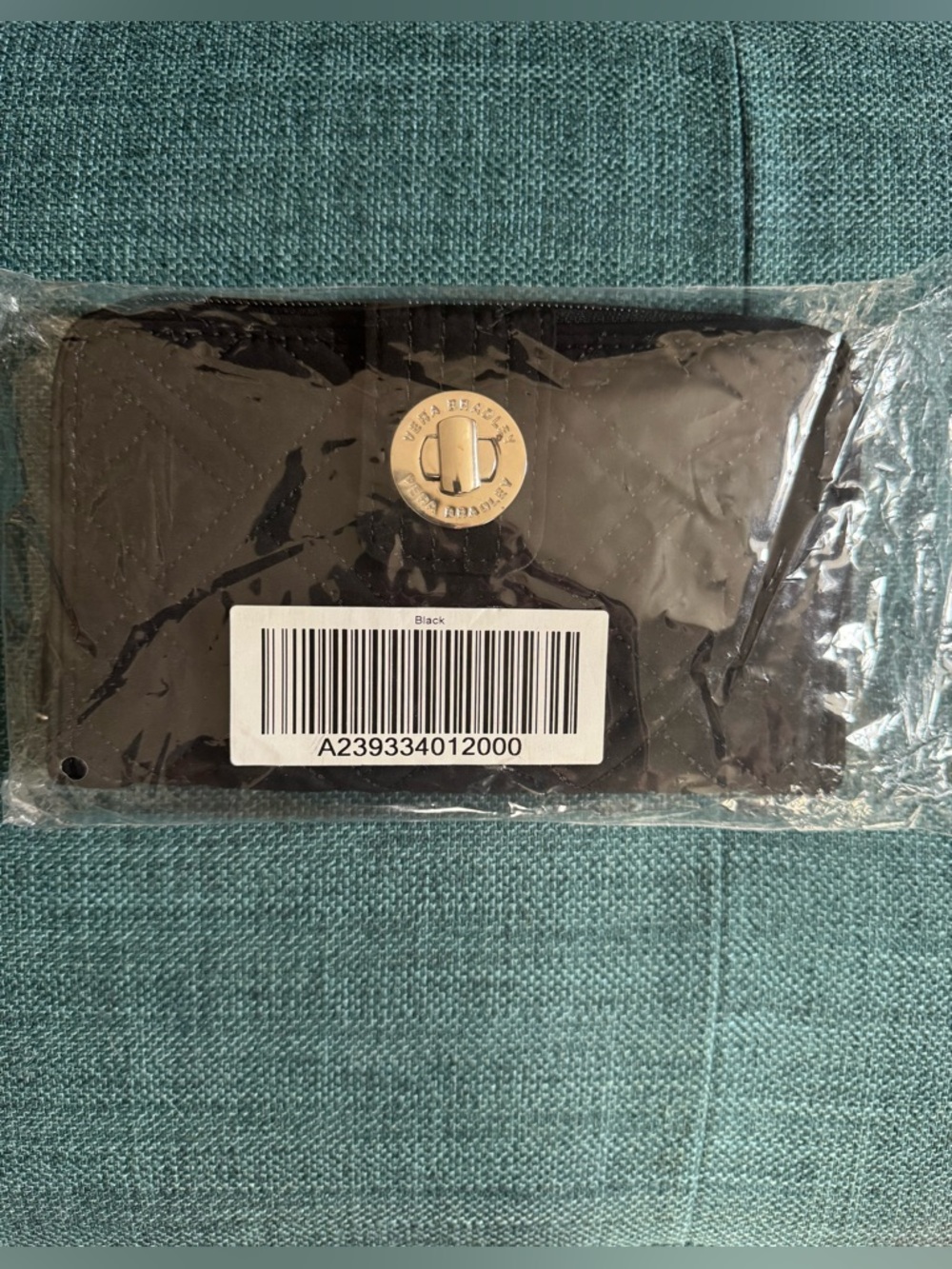 NWT Vera Bradley Turnlock Wallet - Classic Black - Picture 2 of 9